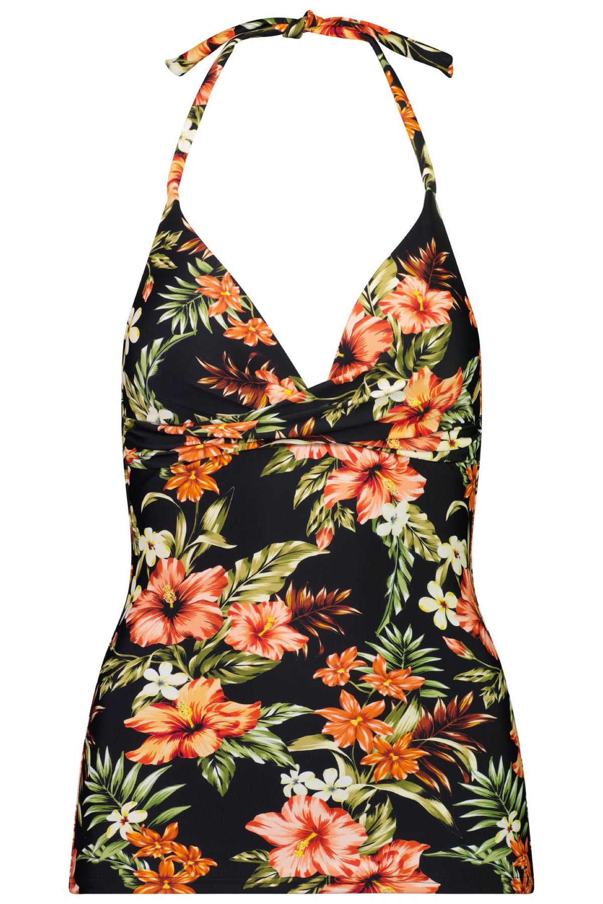 Wrap Tri Tankini Black Floral