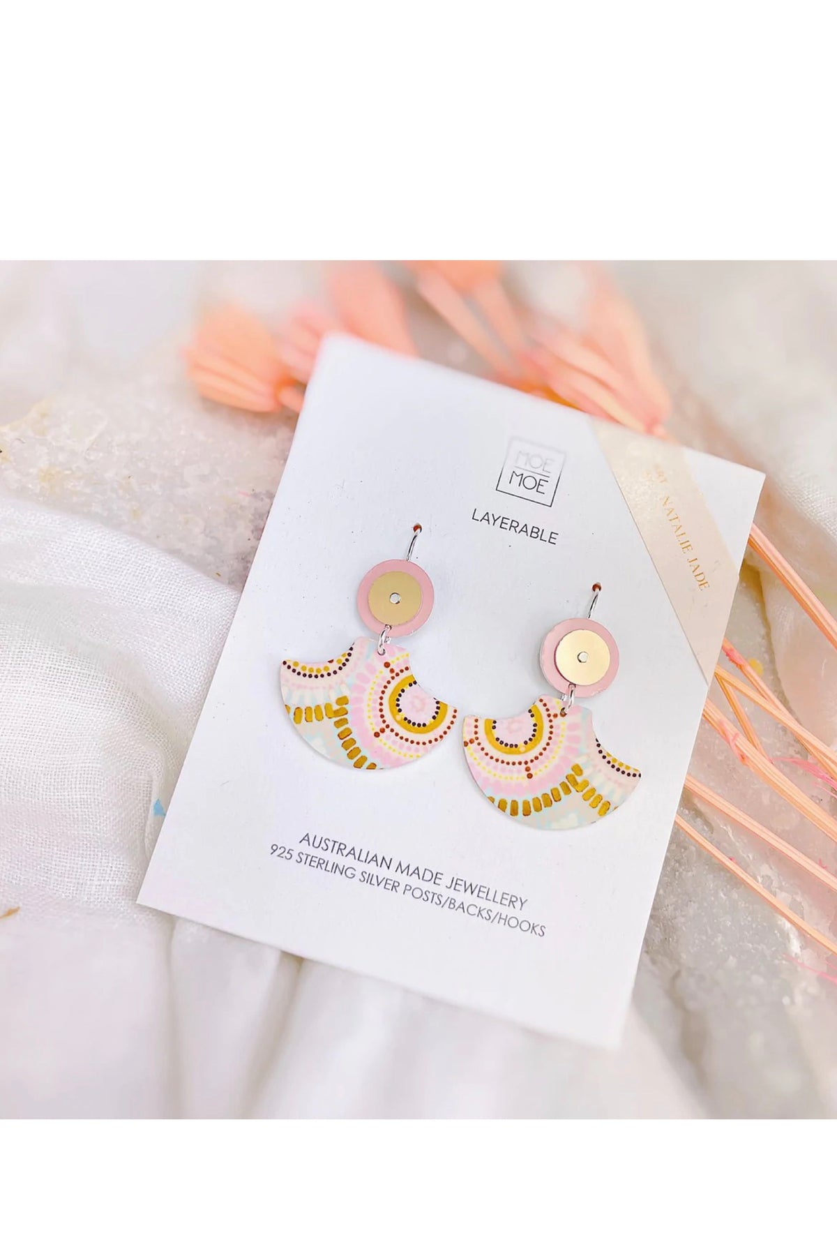 Natalie Jade Layered Pagoda Drop Earrings