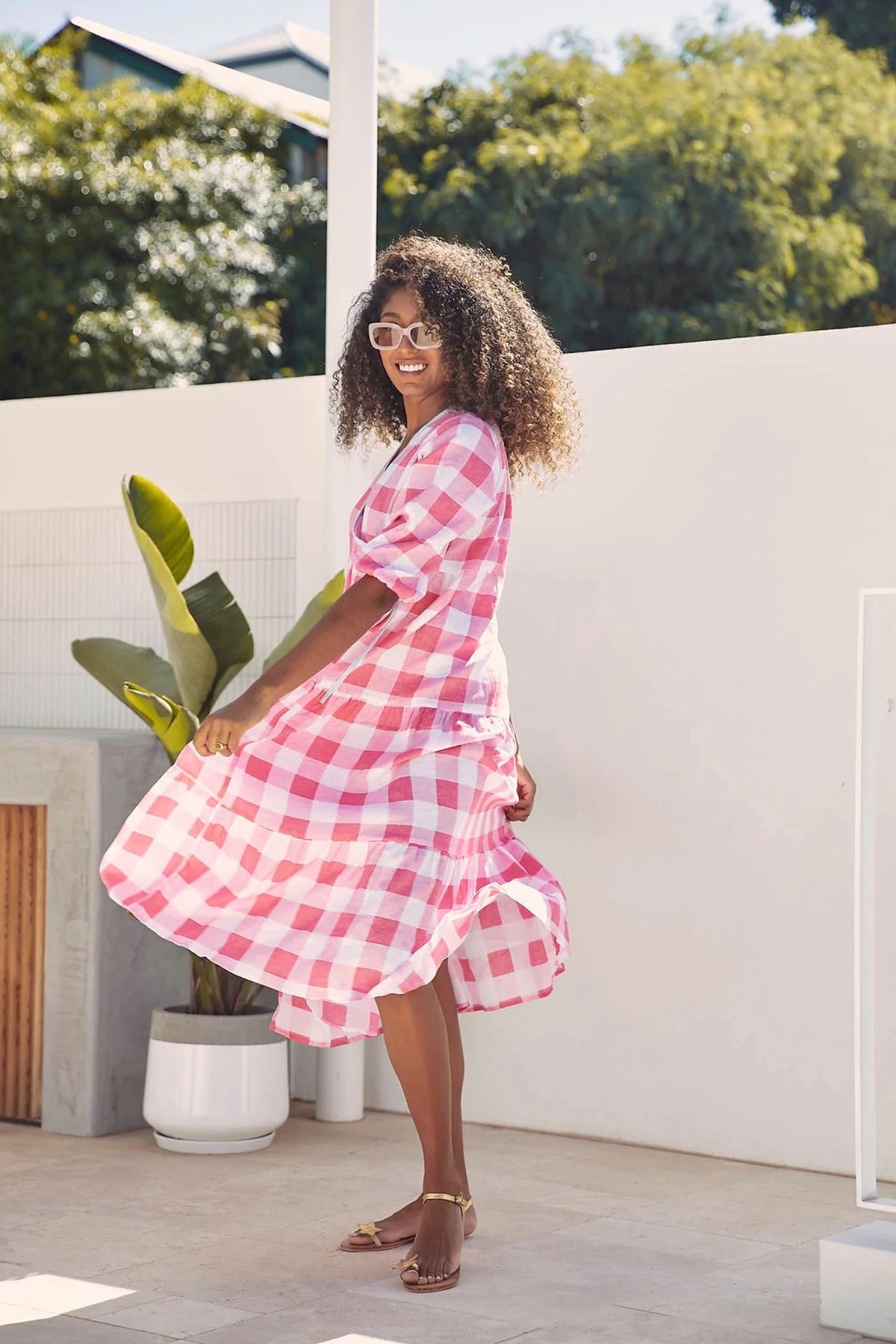 Maddie Dress Pink Check