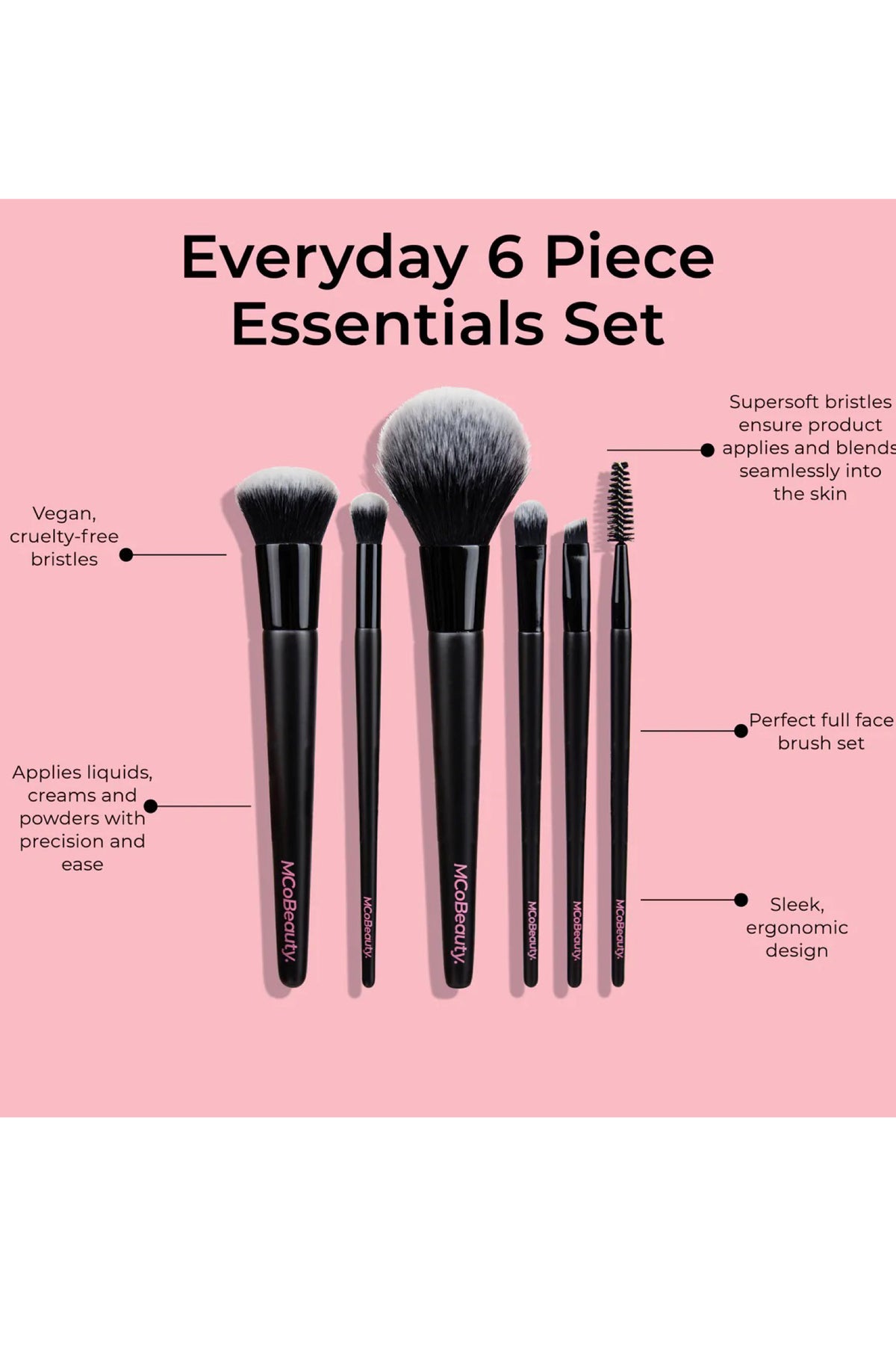 Everyday 6 Piece Essential Brush Set