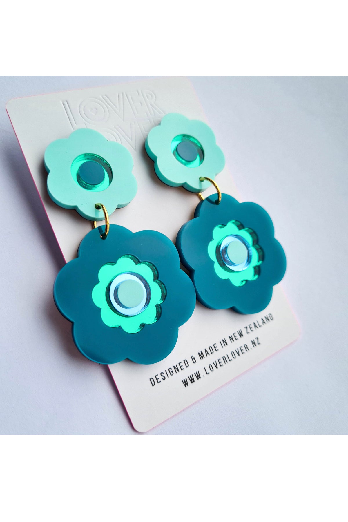 Wanda Dangle Earrings Teal Pastel Mint