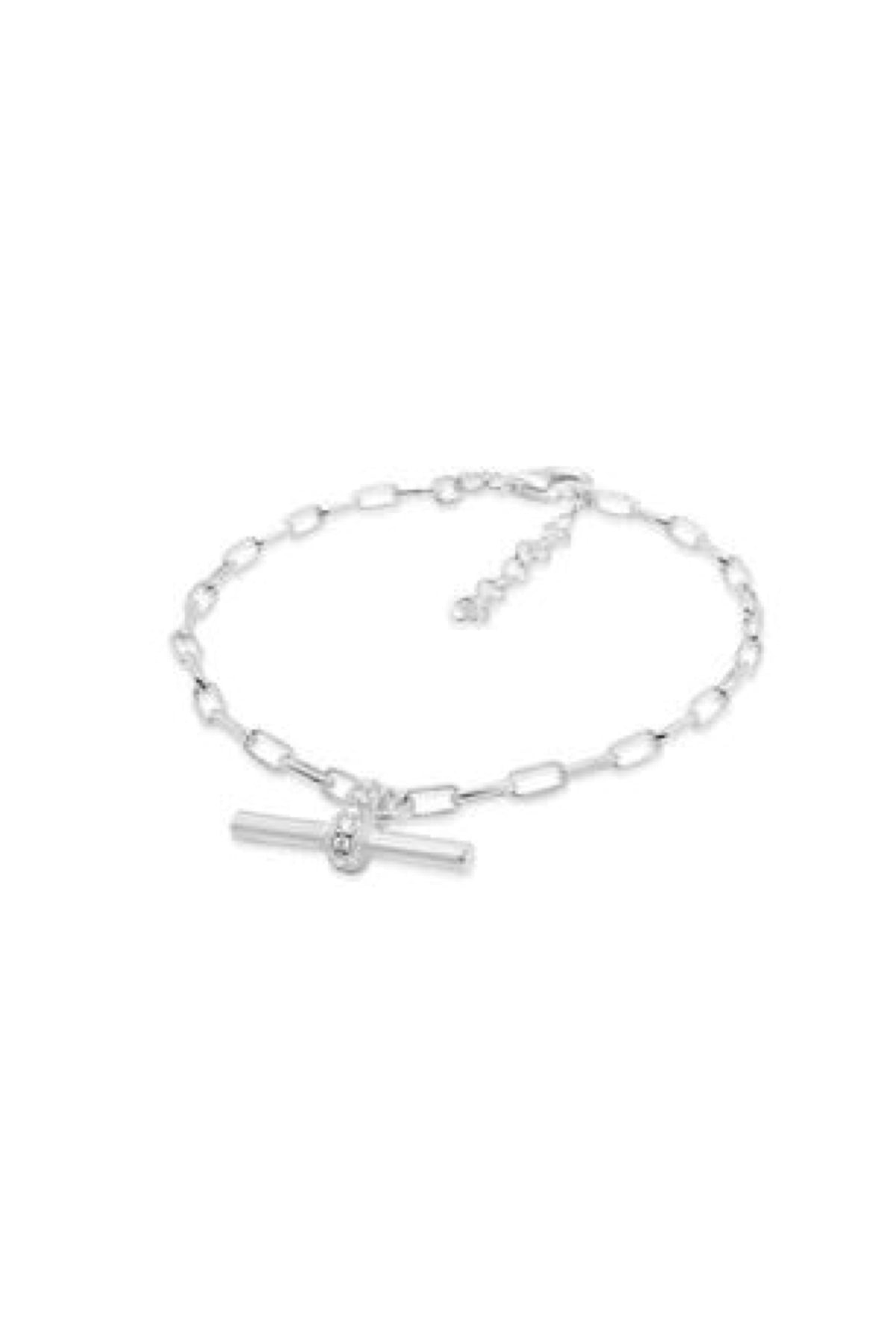 Sterling Silver Fob with CZ Bracelet