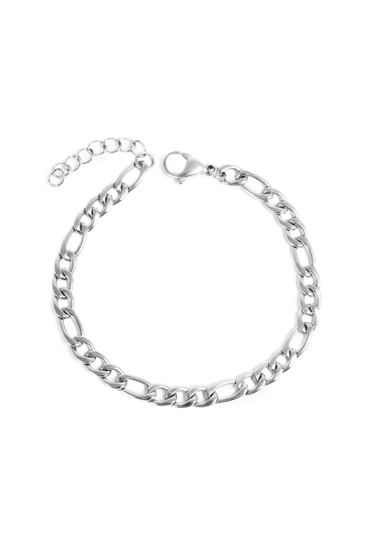 Bracelet Steel Unisex Figaro Silver