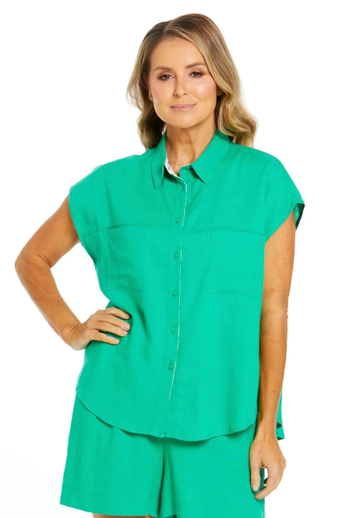 Lucille Linen Shirt Green