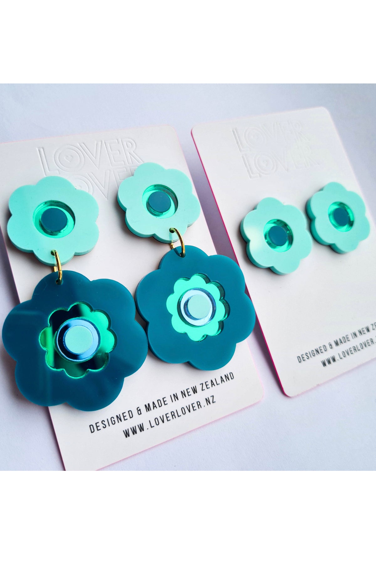 Wanda Dangle Earrings Teal Pastel Mint