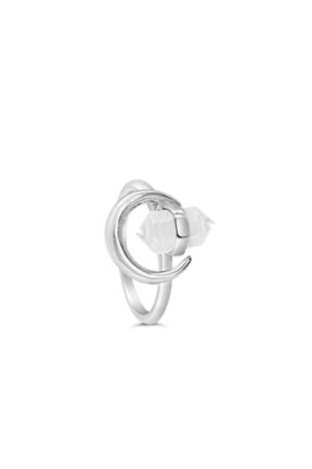 Sterling Silver Clear Quartz Pencil Point Ring