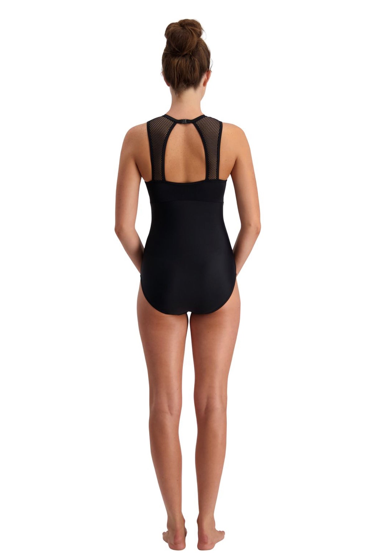 Piha Solid Separates Mesh High Neck One Piece Swimsuit