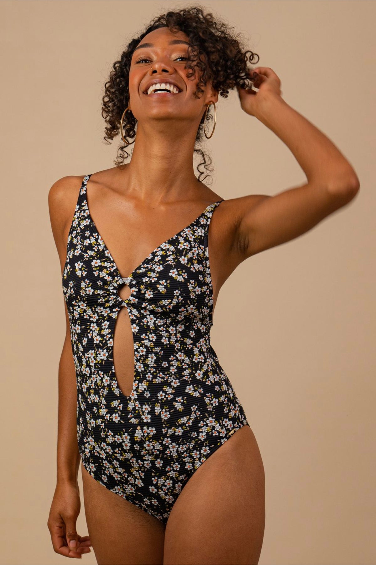 Piha Myo Ring Front Plunge One Piece Swimsuit