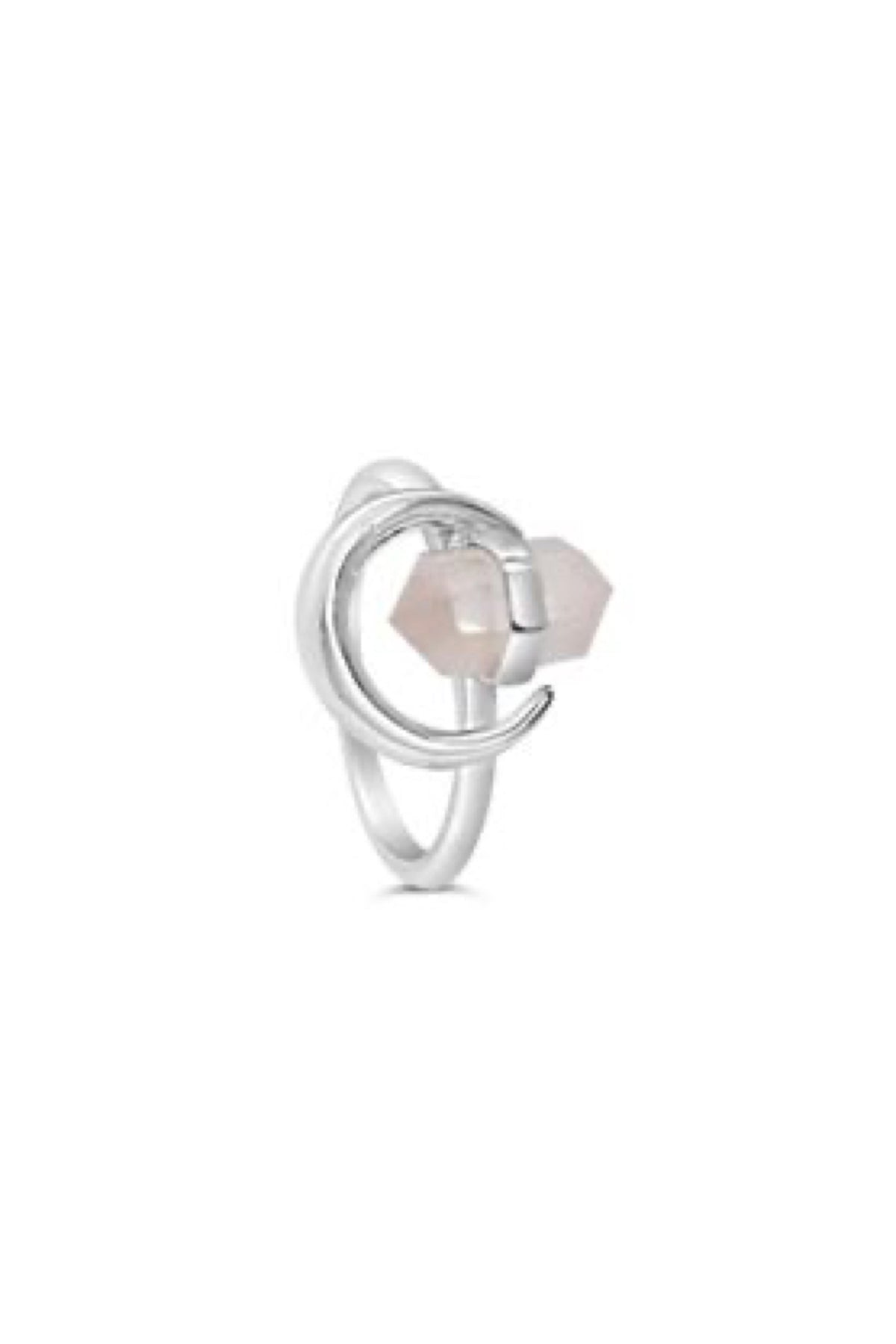 Sterling Silver Rose Quartz Pencil Point Ring