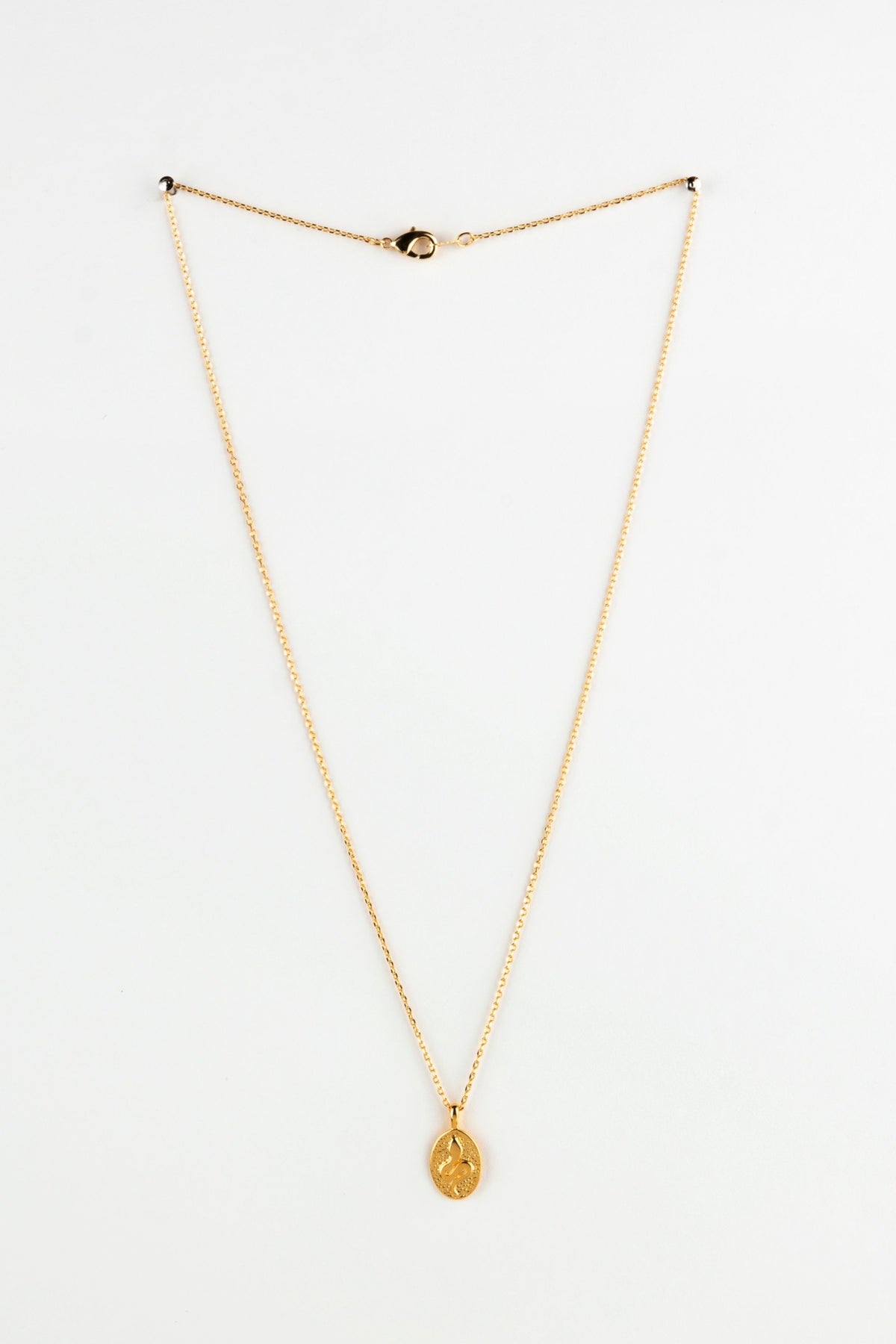 Oval Snake Pendant Necklace Gold