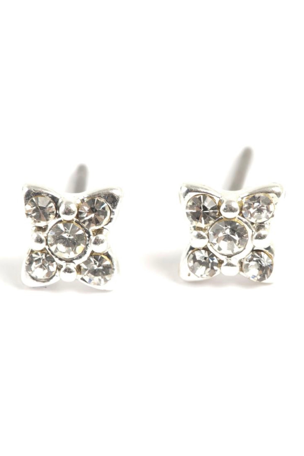 Charming Coin Stud Earrings Silver Plated