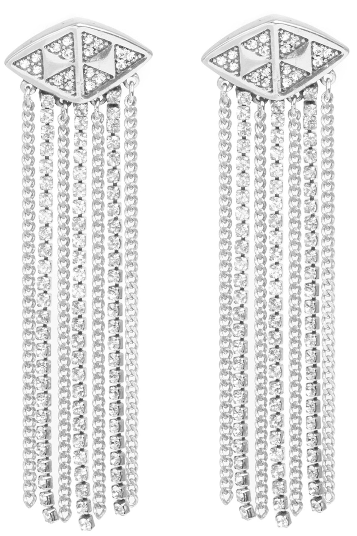 Shine Bright Long Statement Earrings Silver